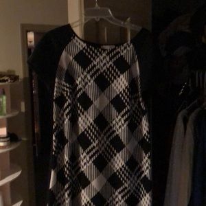 Dress , black and white size 14 . Sandra Darren!
